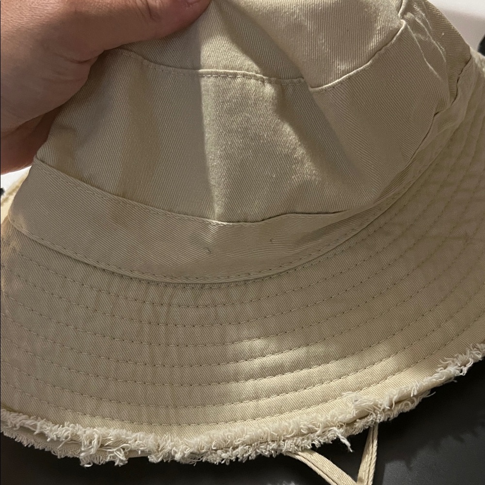 Jacquemus Cream Textured Hat